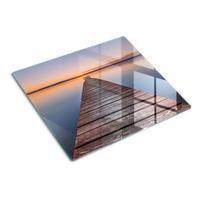 GLASPLATTE 60x52 cm Holzsteg - Braun, Glas (60/0.4/52cm) - TULUP