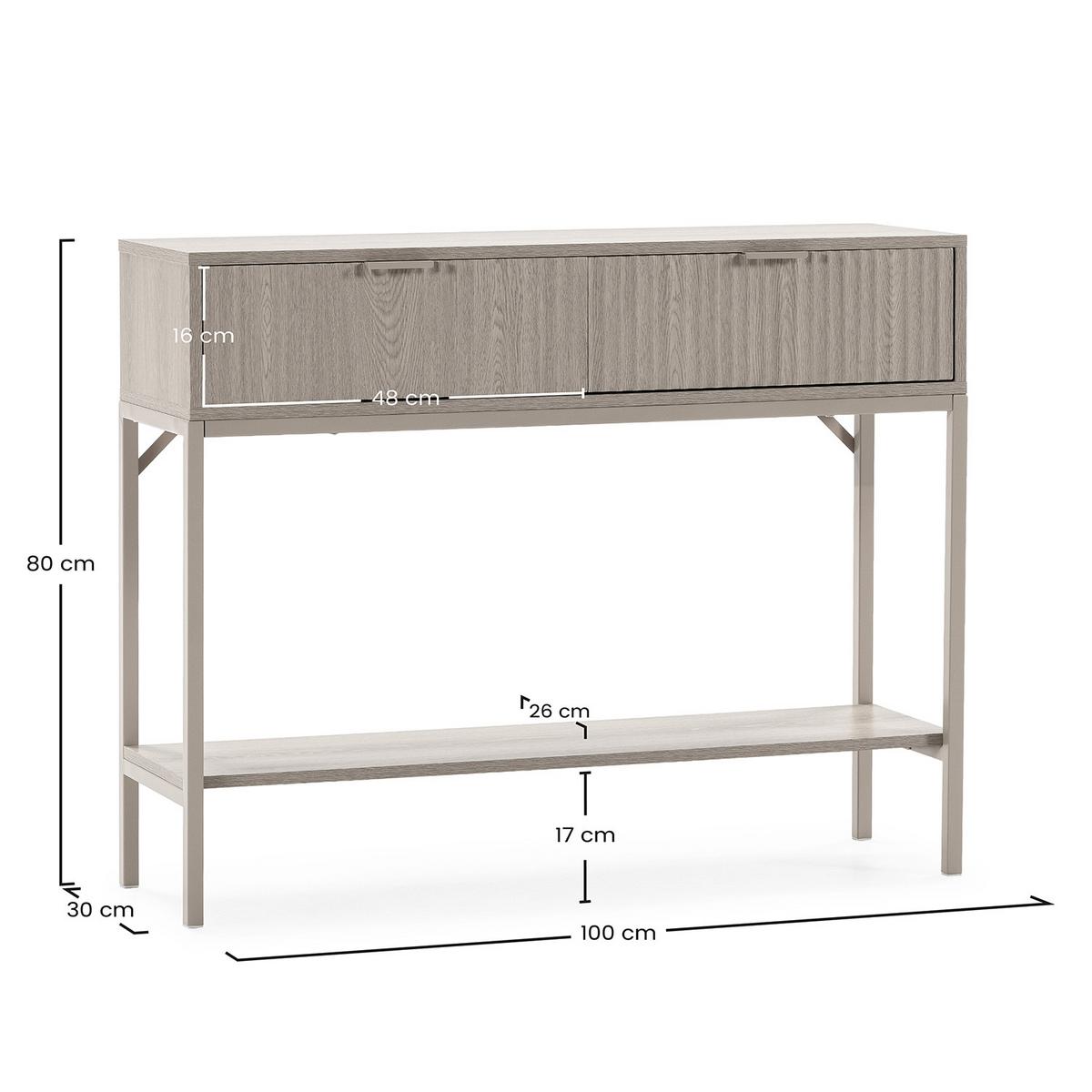 KONSOLENTISCH Lluvia 2 schubladen Eiche-Optik - Honigeiche, Holzwerkstoff (30/100/80cm) - VS Venta-stock