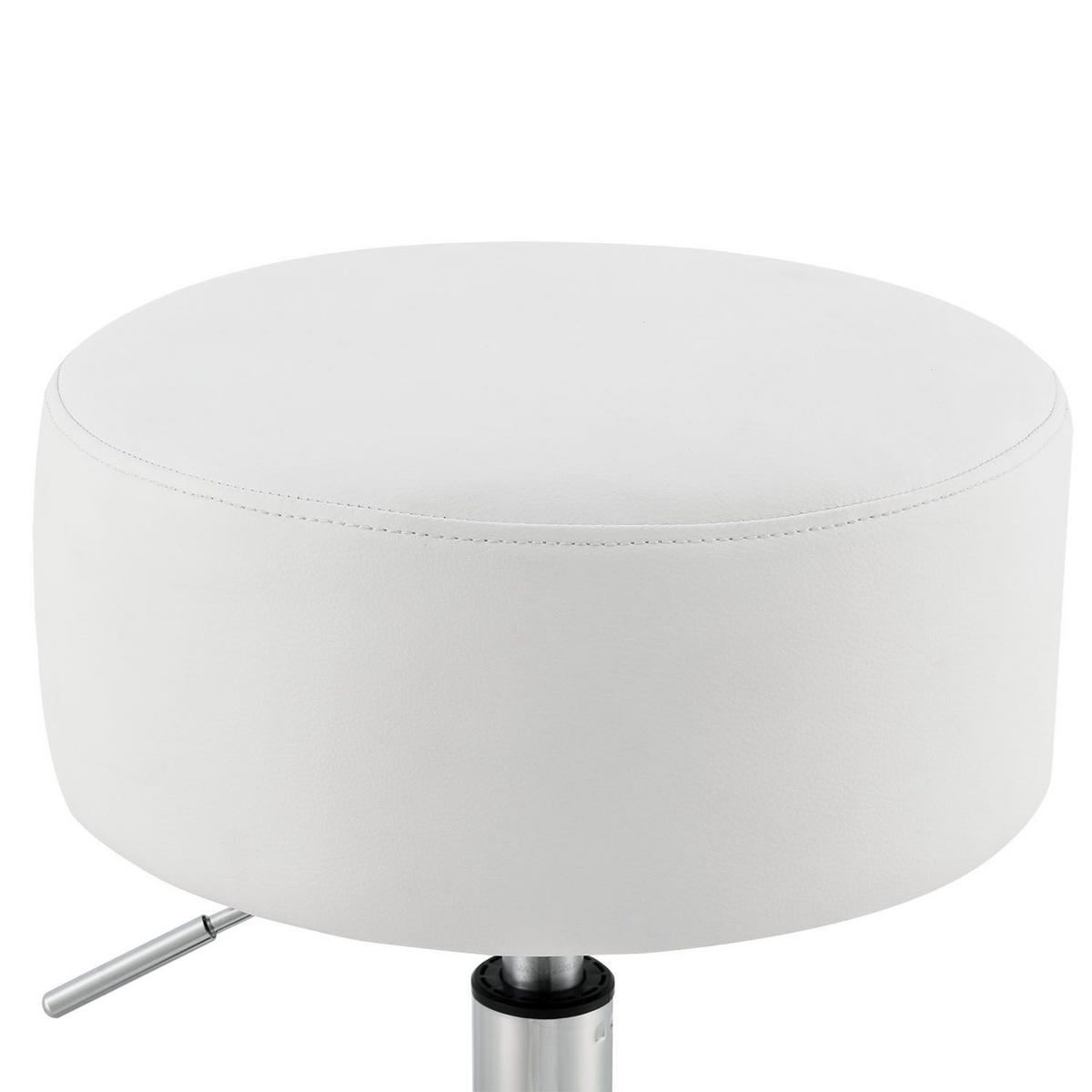 HOCKER Tonia weiß höhenverstellbar ideal für Schminktisch - Weiß, Textil (38.5/64/38.5cm) - Juskys