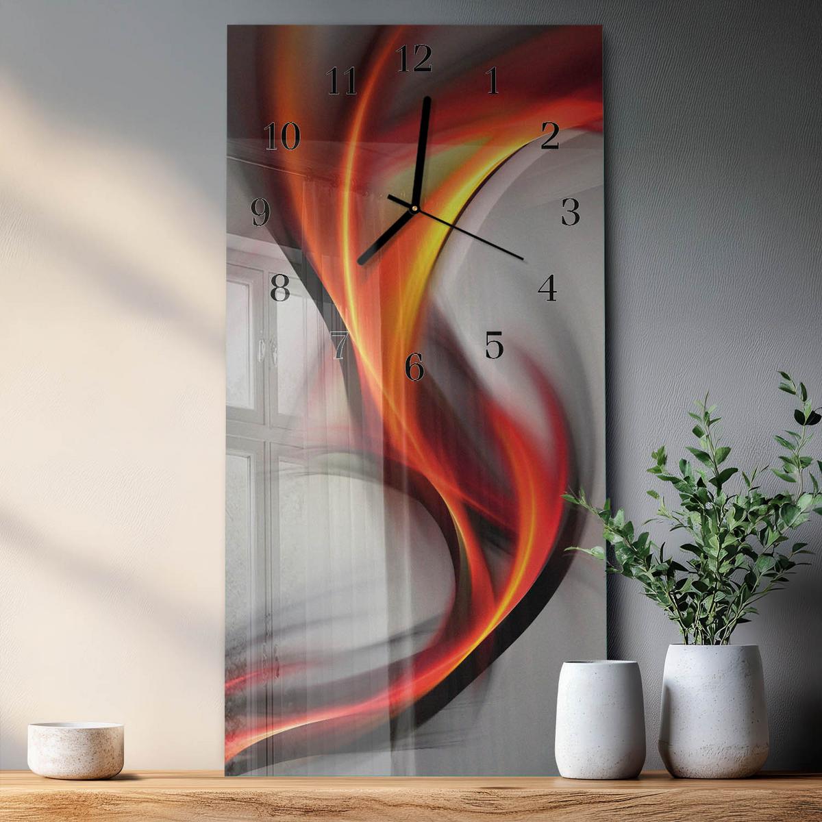 WANDUHR aus Glas 30x60 cm - Abstraktion - Multicolor, Glas (30/60/0.4cm) - TULUP