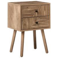 NACHTTISCH mit 2 Schubladen Hellbraun Ronge - Hellbraun, Holzwerkstoff (30/38/55cm) - Beliani
