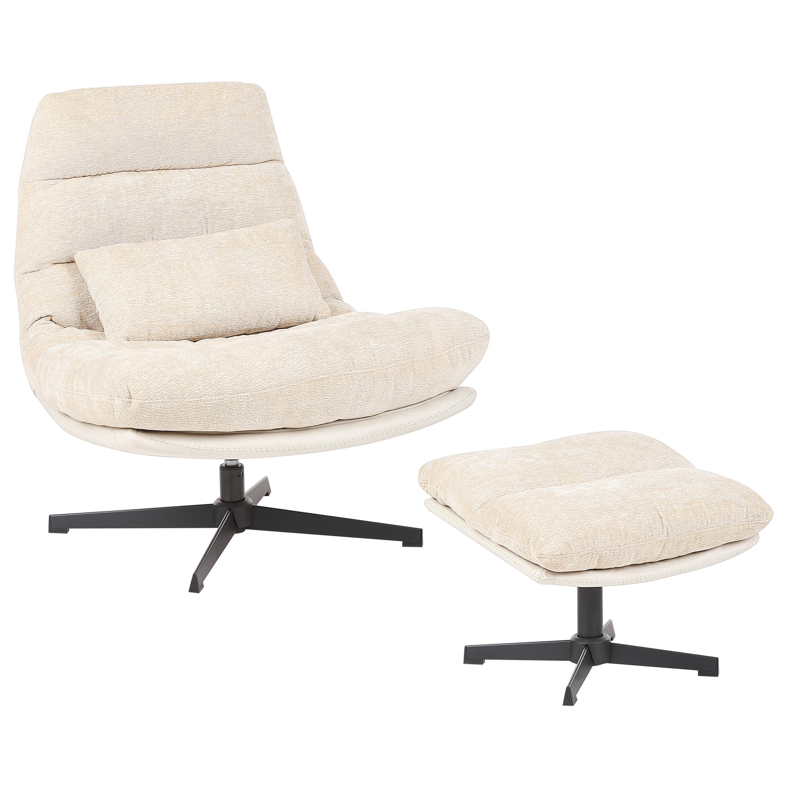 SESSEL Helles Beige Tovik - Beige/Schwarz, Textil (82/89/55cm) - Beliani