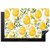 HERDABDECKPLATTE Blumen - Ostereier - Gelb Induktionsmatte 77x51 cm - Gelb, Kunststoff (77/51/0.2cm) - MuchoWow