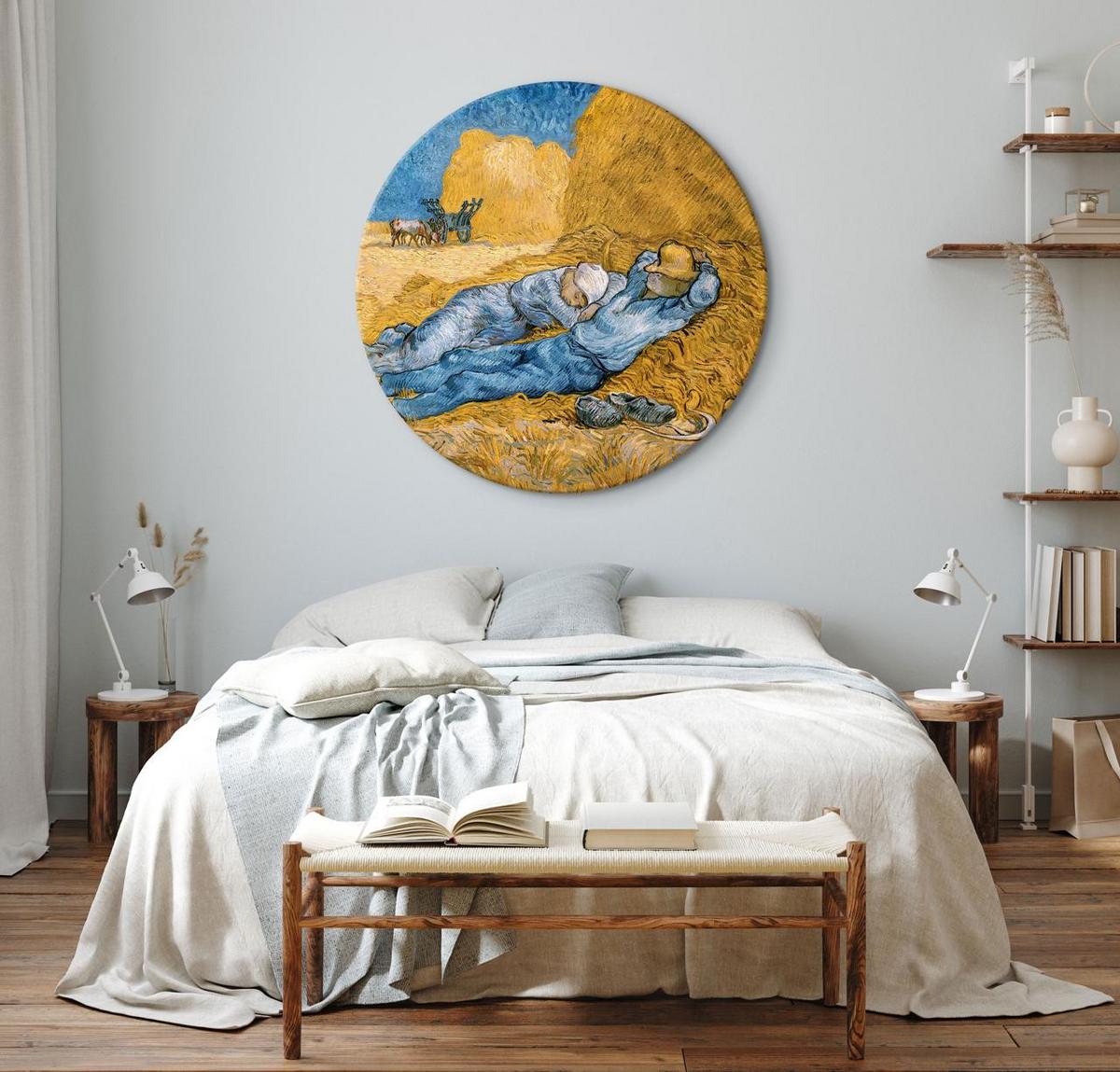RUNDES BILD Blau 60/60 cm - Blau/Gelb, Textil (60/60cm) - KUNSTLOFT