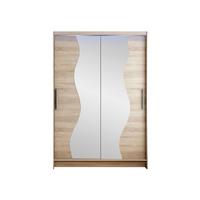 KLEIDERSCHRANK Miami S, mit RGB LED Beleuchtung - Silberfarben/Trüffeleichefarben, Holzwerkstoff/Kunststoff (120/200/58cm) - MIRJAN24