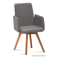 ARMLEHNSTUHL (8er-Set) Dilys 52x92x60 Eiche geölt/Grau - Eichefarben/Grau, Kunststoff (60/92/52cm) - 58aufmkessel