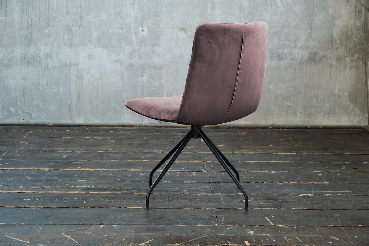 DREHSTUHL NEW CHARME Rosé Velvet (1er-Set) - Roségold/Rosa, Textil (52/87/66cm) - KAWOLA