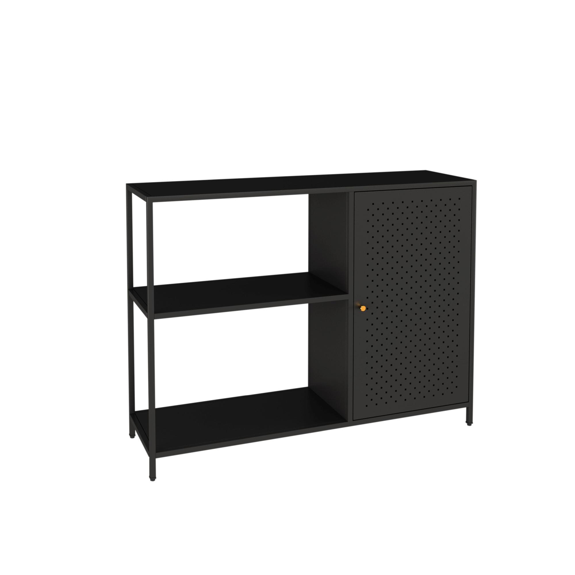 SIDEBOARD Viitasaari - Schwarz, Metall (100/75/30cm) - [en.casa]