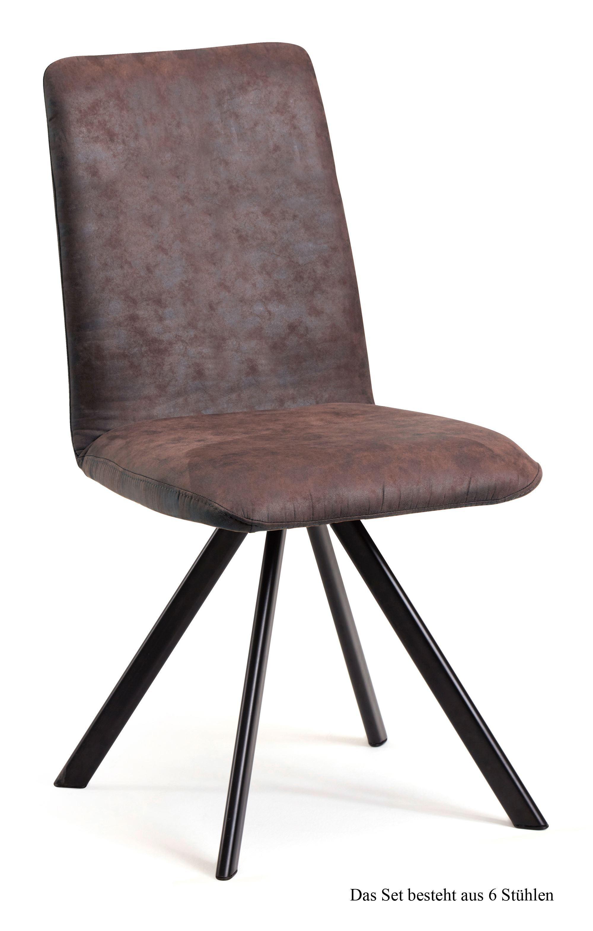 ESSZIMMERSTUHL (6er-Set) Datja 47x92x60 Schwarz/Braun - Schwarz/Braun, Kunststoff (60/92/47cm) - 58aufmkessel