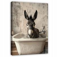 BILDER Abstrakt Esel Badewanne Modern Badezimmer 100x70 - Beige, Holzwerkstoff (70/100cm) - Wallarena