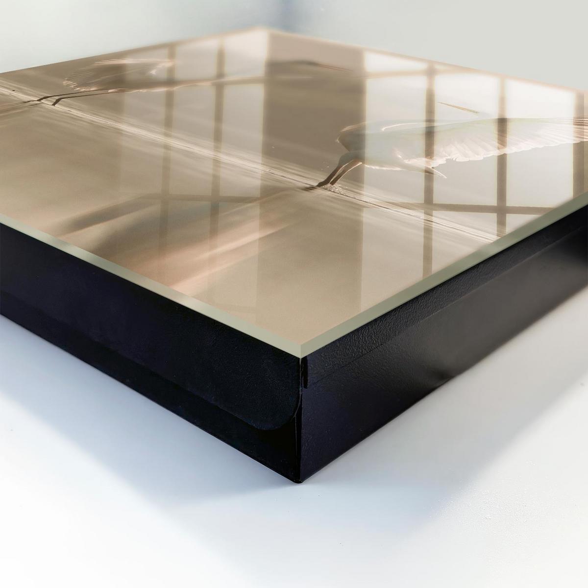 SCHLÜSSELBOX Schwarz 30x30 cm- Türöffnung nach rechts - Vogeltanz - Beige, Metall (30/30/5cm) - TULUP