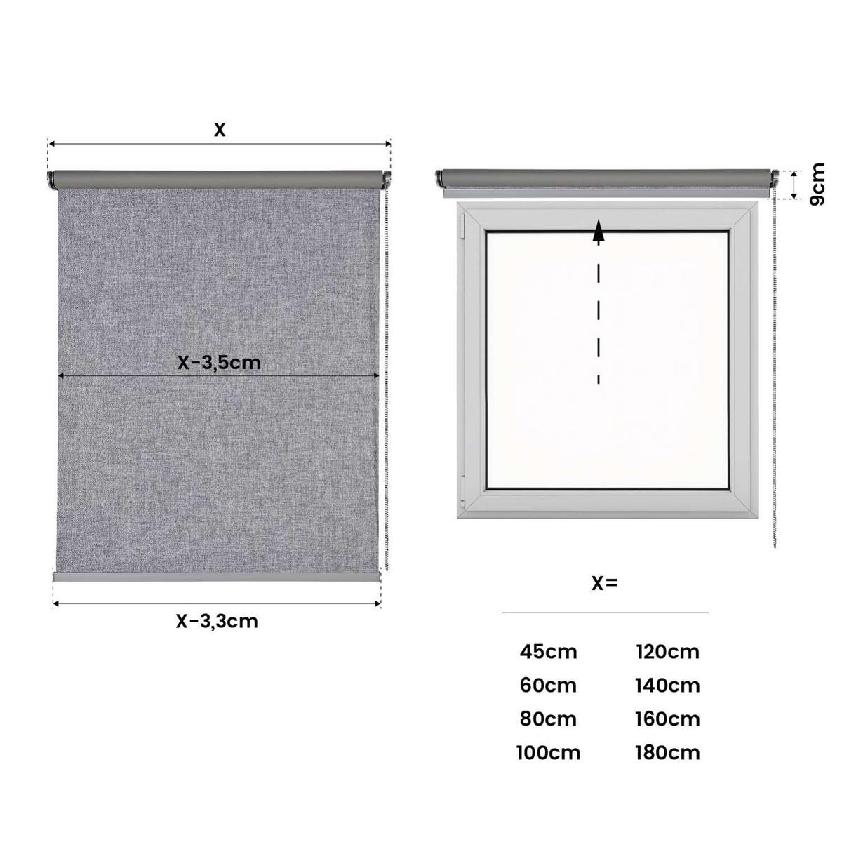 VERDUNKELUNGSROLLO Grau 120x250 cm - Grau, Kunststoff (120/250cm) - STORESDECO