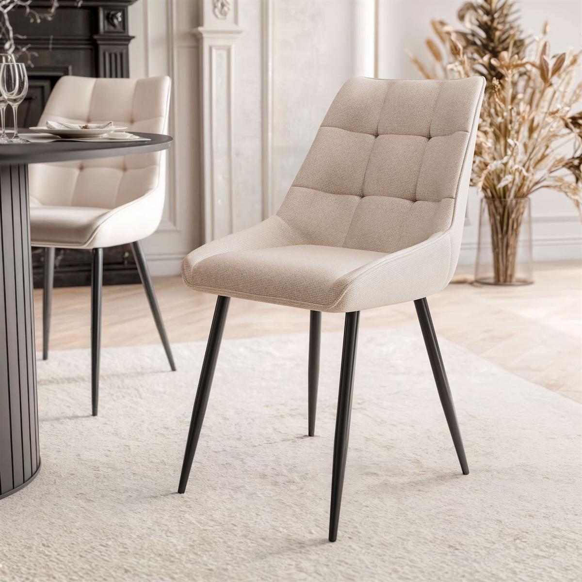 POLSTERSTUHL ESME beige - Beige, Textil (50/88/62cm) - Lookway