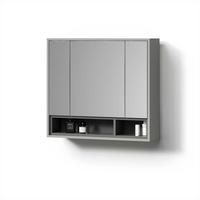 BADSPIEGELSCHRANK Temo Grau/Anthrazit 80 x 72 cm - Anthrazit/Grau, Holzwerkstoff (80/72/20cm) - Livinity®