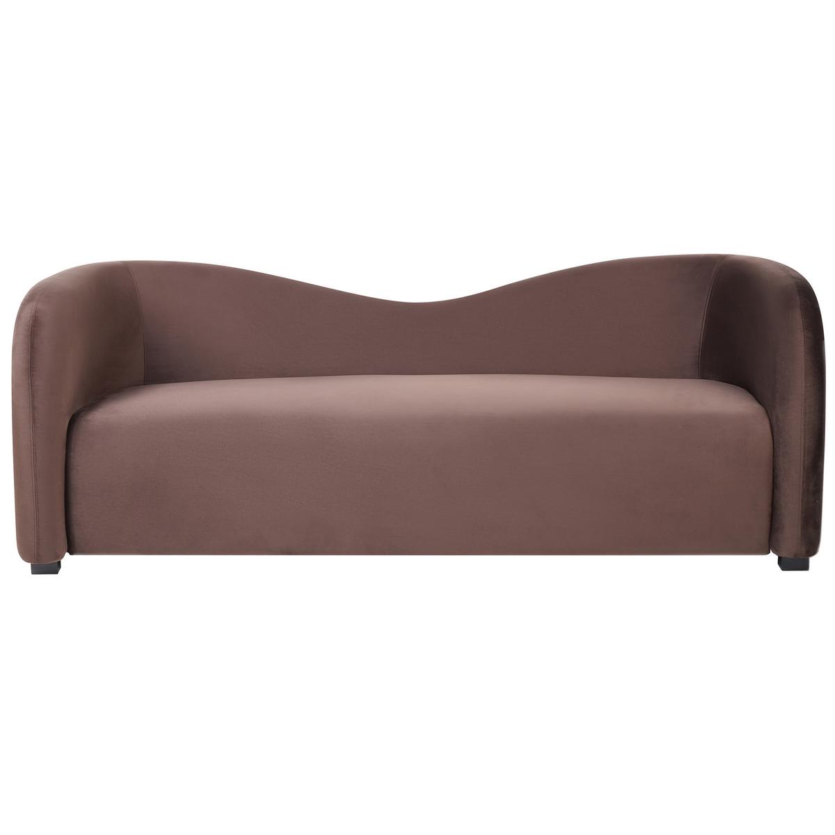 SOFA-SET 5-Sitzer Samtstoff Dunkelbraun Veltada - Braun, Textil (205/75/90cm) - Beliani