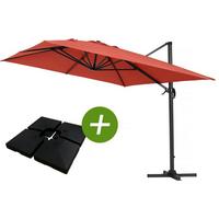 SONNENSCHIRM sun 4 Rot/Gelb - Rot, Metall (400/300cm) - Habitat Garten