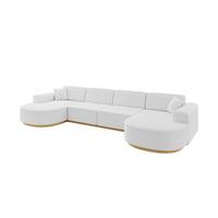 WOHNLANDSCHAFT MARI-U2-v2 - 388x171x83 cm Weiß Bouclé - Weiß, Holzwerkstoff/Textil (388/83/171cm) - ALTDECOR