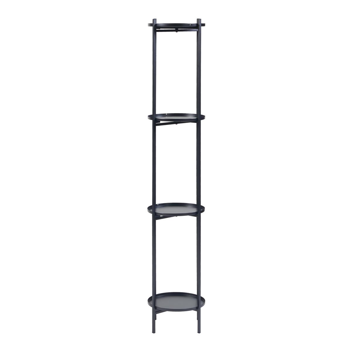 PFLANZENSTÄNDER-SET 3 TLG. Tuusula - Schwarz, Metall (25/25/134cm) - [en.casa]