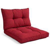 LOUNGEKISSEN Xluna Sitz 40x40x10cm mit Rücken 50x40x12cm Rot (2tlg) - Rot, Textil (40/50cm) - Beautissu 