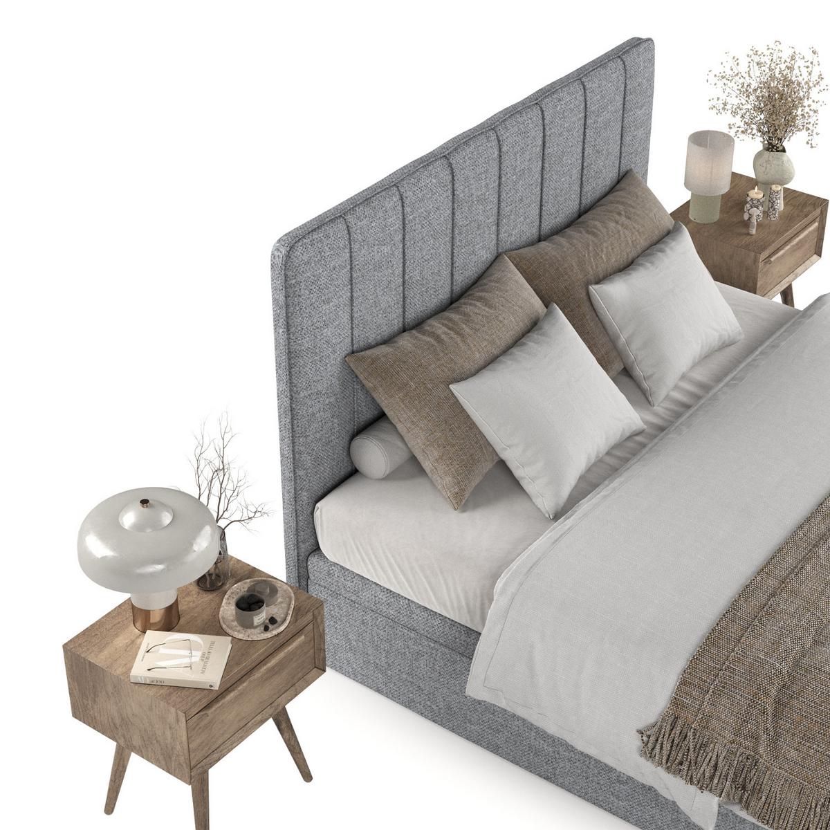 POLSTERBETT Vienna mit Stauraum 200/200 cm Grau im Alta Stoff - Schwarz/Grau, Holz/Holzwerkstoff (200/200cm) - AltaBeds
