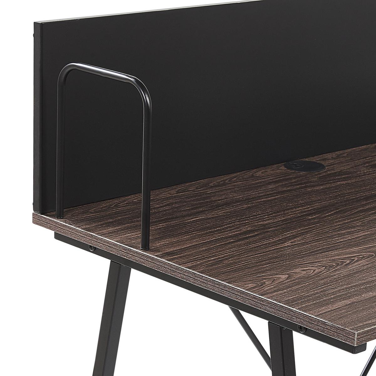SCHREIBTISCH dunkler Holzfarbton 100/52/100 cm Hastings - Dunkelgrau, Holzwerkstoff (52/100/100cm) - Beliani