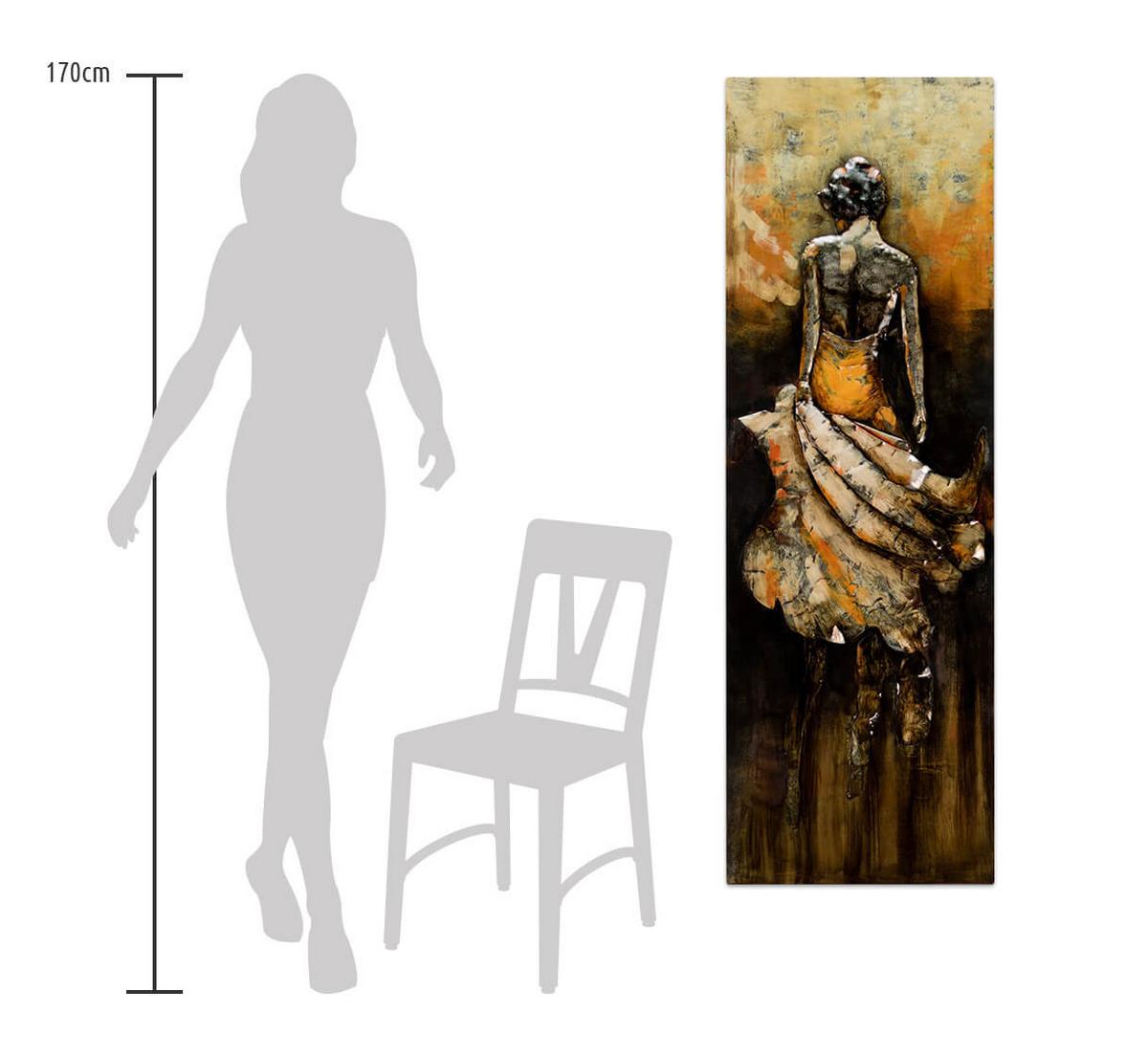 METALLBILD Gelb 44/144 cm - Gelb/Braun, Metall (7.1/144cm) - KUNSTLOFT