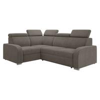 ECKSOFA Oslo 2rR1 80 - Silberfarben/Braun, Holz/Kunststoff (250/200cm) - MIRJAN24