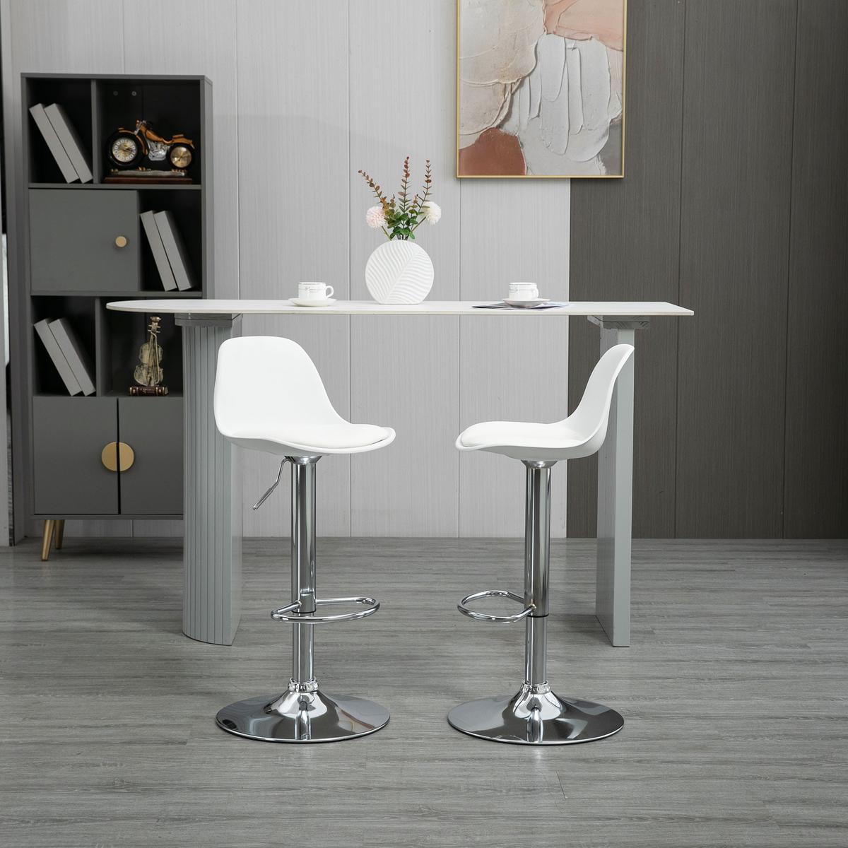 BARHOCKER 2er-Set mit modernem Design bis 120 kg(Ein Stuhl) Barstühle Weiß - Weiß, Kunststoff (42/104/41cm) - HOMCOM