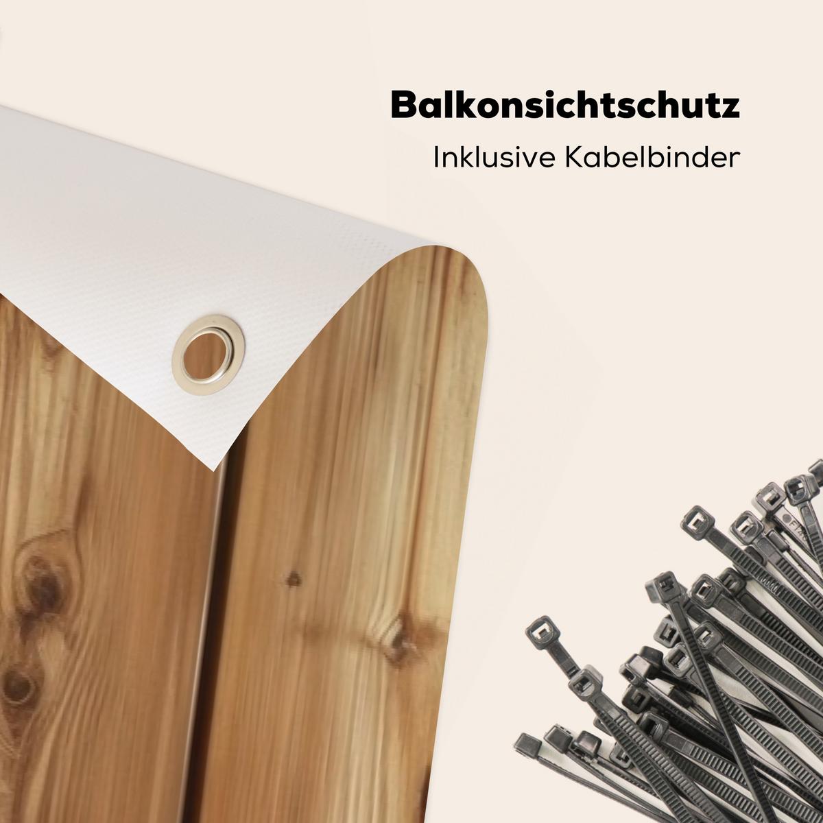 BALKON-SICHTSCHUTZ Holz - Regale - Braun Windschutz 300x90 cm - Buchefarben, Kunststoff (300/90cm) - MuchoWow