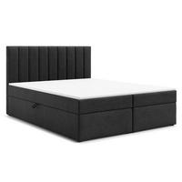 BOXBETT BURSA 160x200 cm mit Bettkasten und Matratze - Schwarz + TOPPER - Schwarz, Holz/Holzwerkstoff (160/200cm) - AX Living
