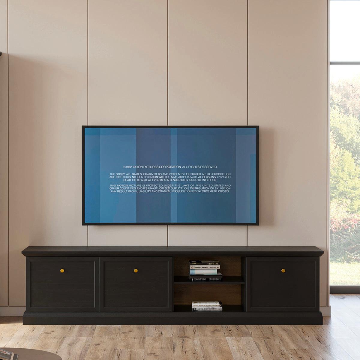 TV-MÖBEL Toja Anthrazitfarbenes Holz - Braun, Holzwerkstoff (206.2/51.1/39.5cm) - Petits-meubles