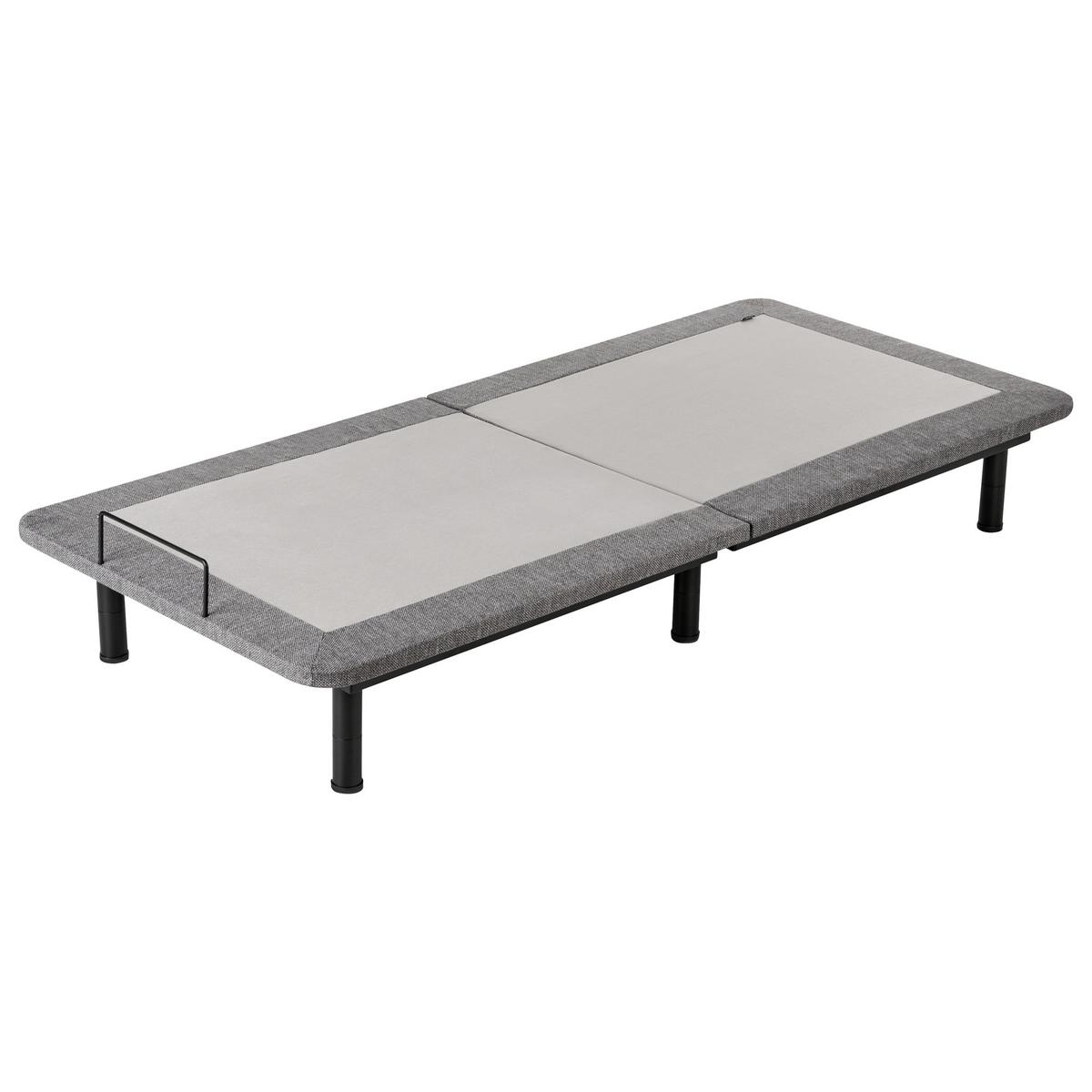 LATTENROST elektrisch verstellbar BRUNOY 90 x 200 cm Grau - Schwarz/Grau, Metall (90/200cm) - Beliani
