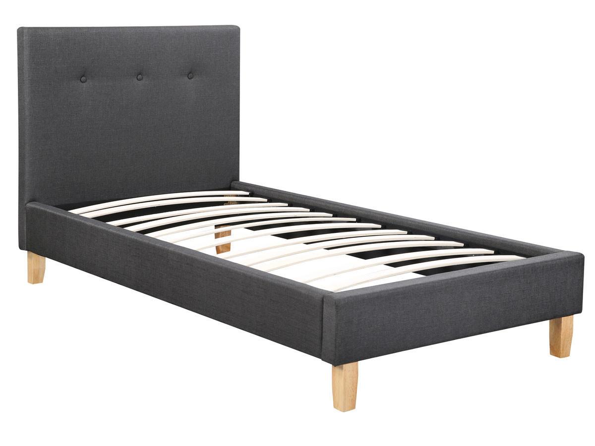 BETT elise Grau - Grau, Textil (190/90cm) - Habitat Garten