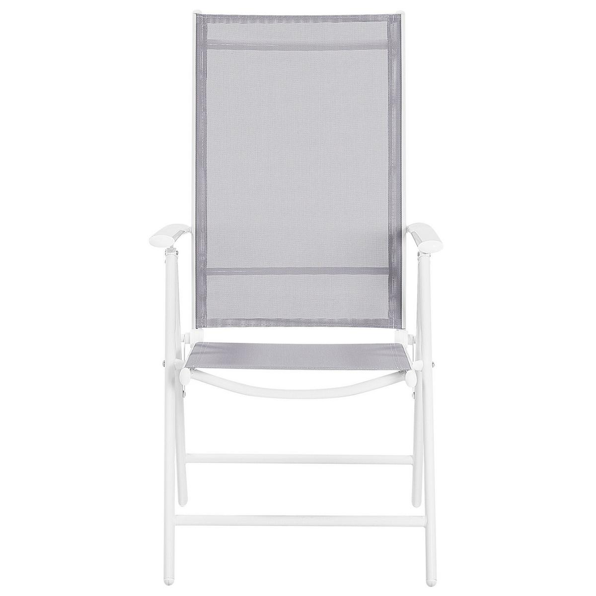 GARTENSTUHL 6er-Set Aluminium hellgrau Catania - Hellgrau, Metall (54/103/65cm) - Beliani