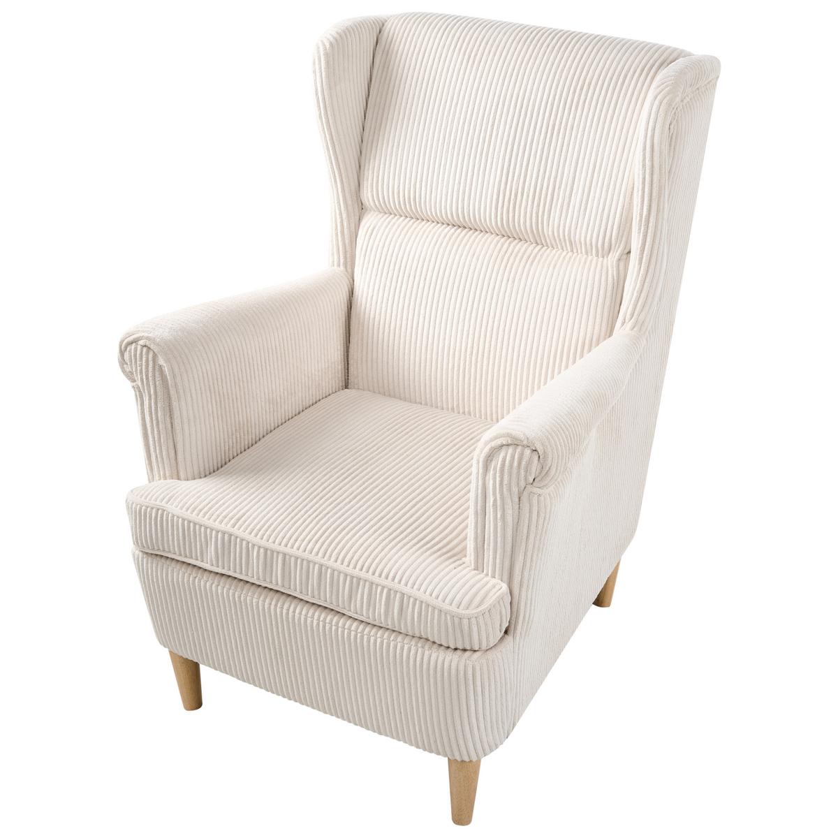 OHRENSESSEL Hellbeige Abson - Beige/Braun, Textil (64/100/65cm) - Beliani