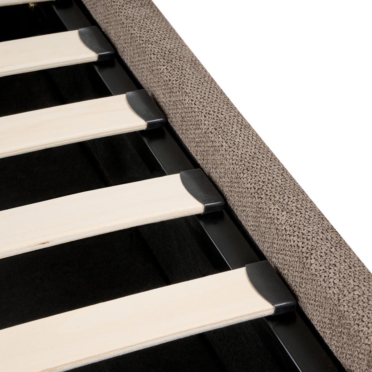 BETT mit Stauraum 160/200 cm Stoff Taupe Tarascon - Taupe, Textil (160/200cm) - Beliani