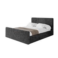 POLSTERBETT mit Bettkasten, Fußteil und Lattenrost, Boxbett mit Matratze H3/H4 - ALOVA-Z 120x200 Schwarz - Schwarz, Holzwerkstoff/Textil (120/200cm) - ALTDECOR