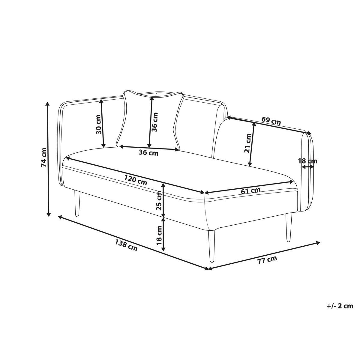 CHAISELONGUE-LINKSSEITIGE Bouclé Senfgelb Chevannes - Gelb/Schwarz, Textil (138/74/77cm) - Beliani