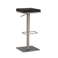 BARHOCKER – Schwarz, Kunstleder, Edelstahl, höhenverstellbar, drehbar, gepolstert, Modern - Silberfarben/Schwarz, Kunststoff/Textil (37/82/37cm) - KADIMA DESIGN