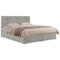 BOXBETT SOLVEN 200/200 - Hellgrau Stukture - Topper Visco - H3 - Hellgrau/Schwarz, Kunststoff/Textil (200/200cm) - MKS