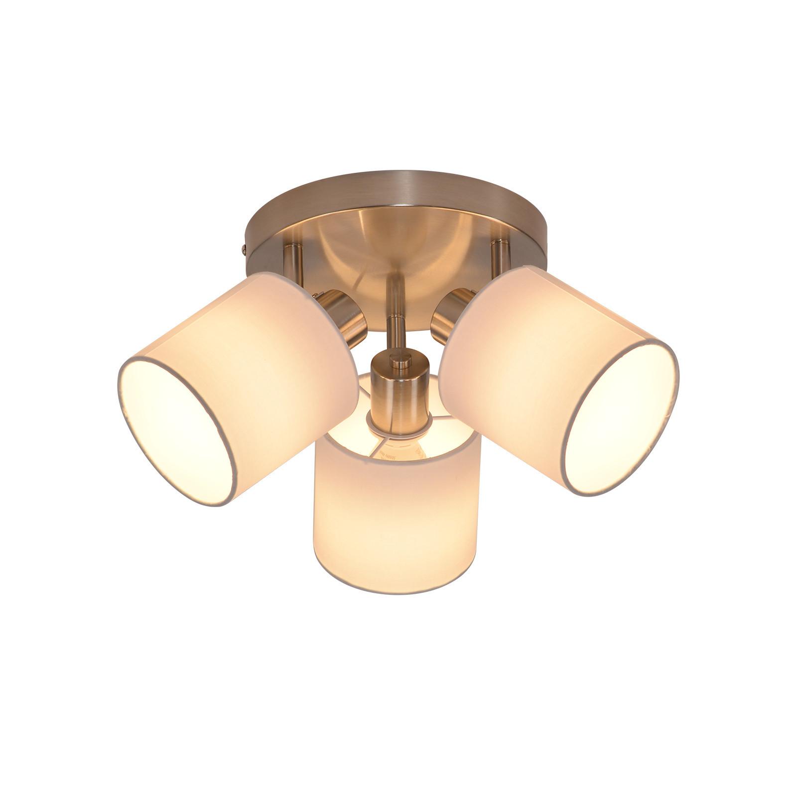 DECKENSTRAHLER Brand 3-flammig 25/25/21 cm - Silberfarben, Textil (25/25/21cm) - Nettlife