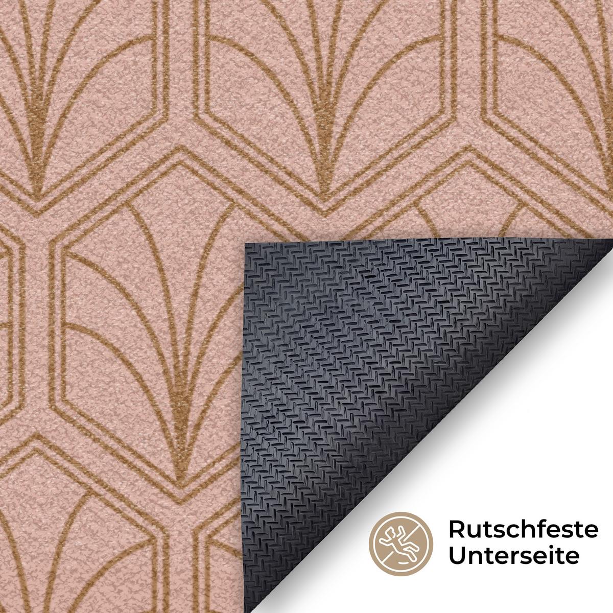 FUSSMATTE Lachsrosa - Muster - Geometrisch Schmutzfangmatte 120x80 cm - Altrosa, Kunststoff (120/0.4cm) - MuchoWow