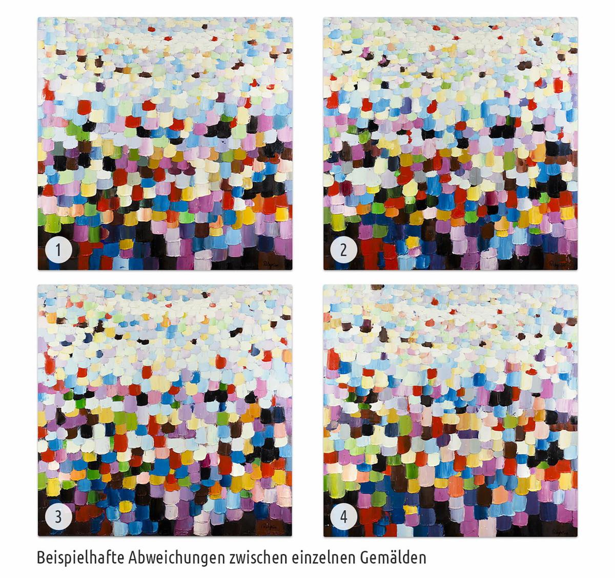 ÖLGEMÄLDE 80/80 cm - Blau/Gelb, Holz/Textil (80/80cm) - KUNSTLOFT