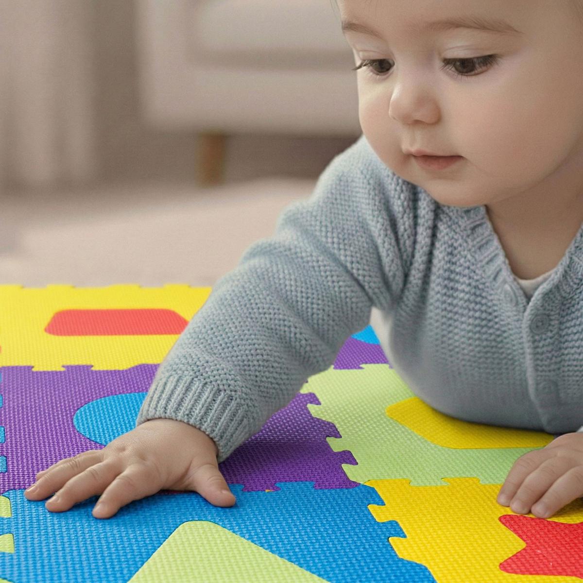 SPIELMATTE ab Null 90 cm Baby Puzzlematte Formen - Multicolor, Kunststoff (30/30cm) - Littletom