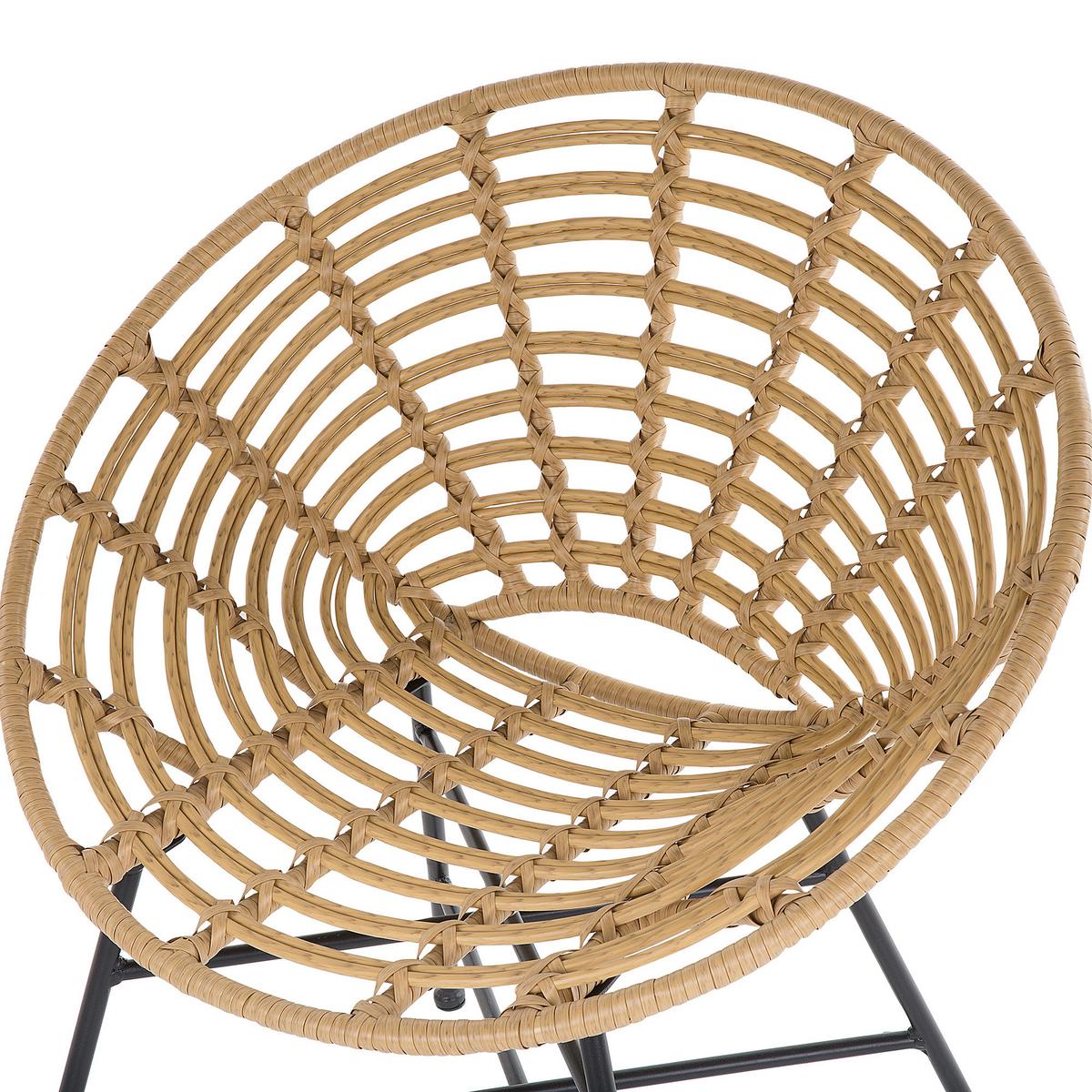 RATTANSTUHL 2er-Set PE beige Acerra - Beige, Kunststoff (71/80/48cm) - Beliani
