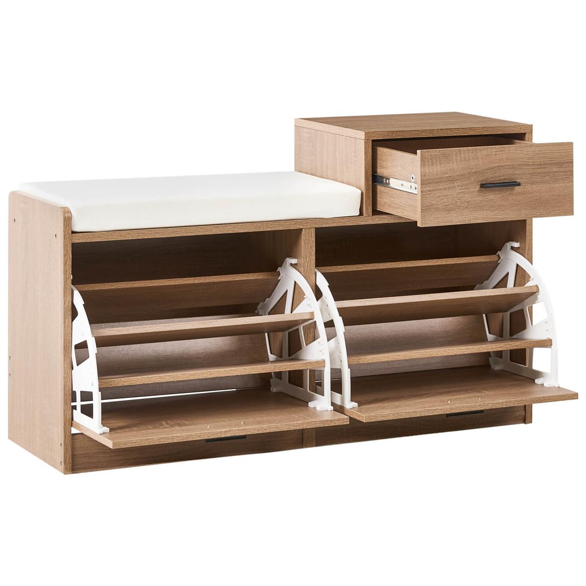 SCHUHSCHRANK Hellbraun Dubbo - Hellbraun/Braun, Holzwerkstoff (92/57/30cm) - Beliani
