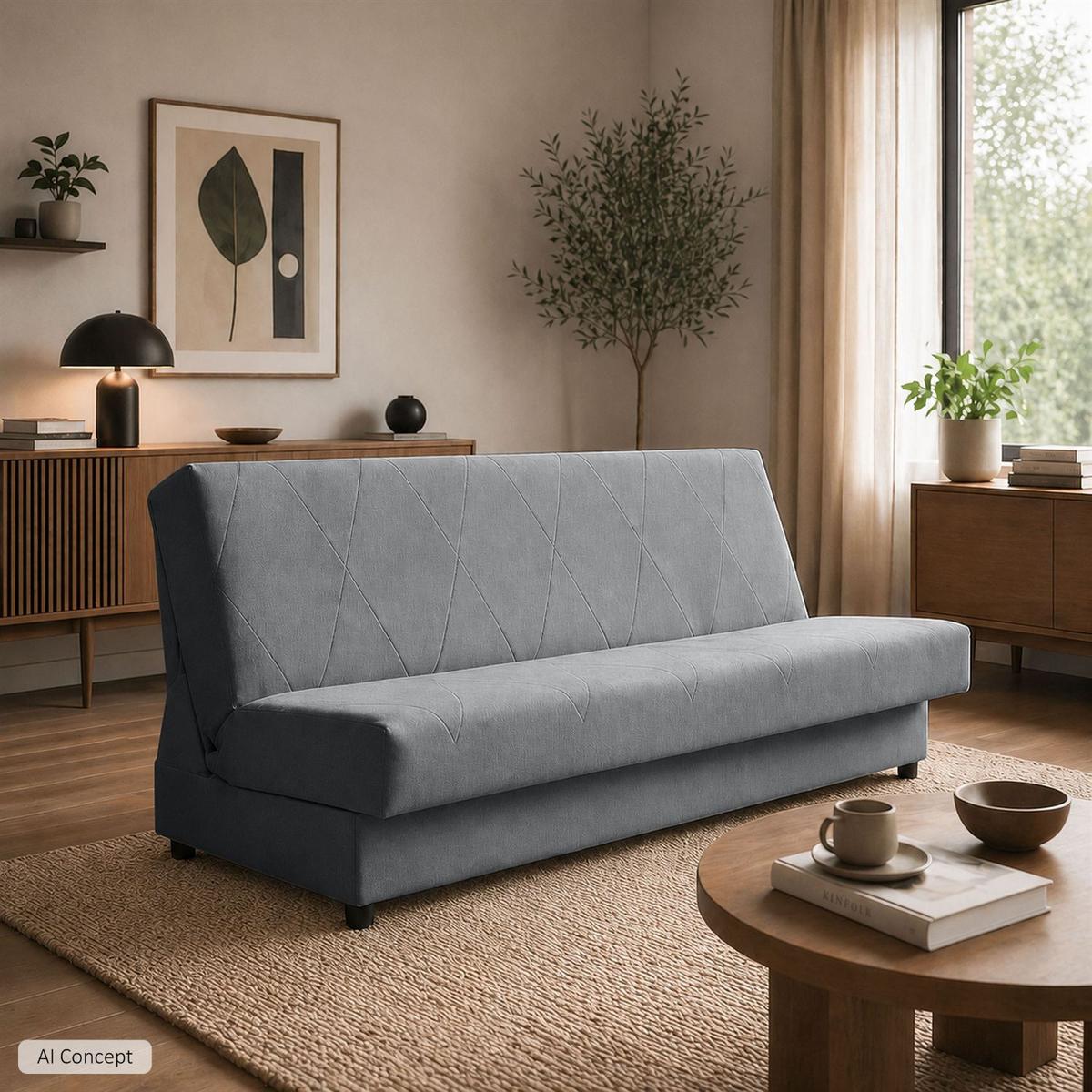 SCHLAFSOFA VERO mit Schlaffunktion Castel 91 - Grau, Textil (191/88/90cm) - Lookway