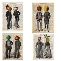 POSTER Set mit 4 Blättern Obst und Gemüse Modell 1 A4 Rahmenlos - Klar, Papier (29.7/3cm) - Nacnic