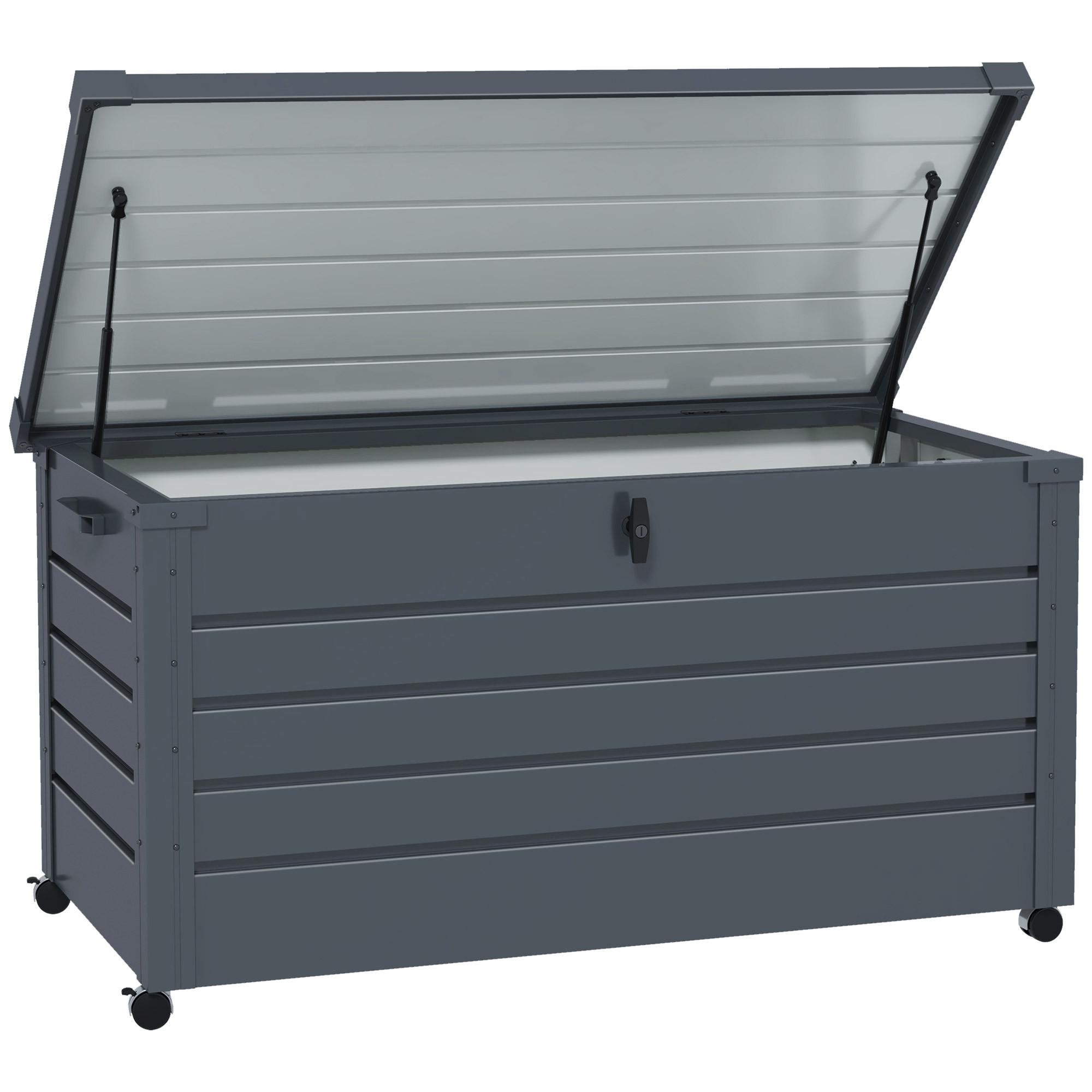 GARTENBOX Verzinkter Stahl Dunkelgrau - Dunkelgrau, Metall (62/66/120cm) - Outsunny
