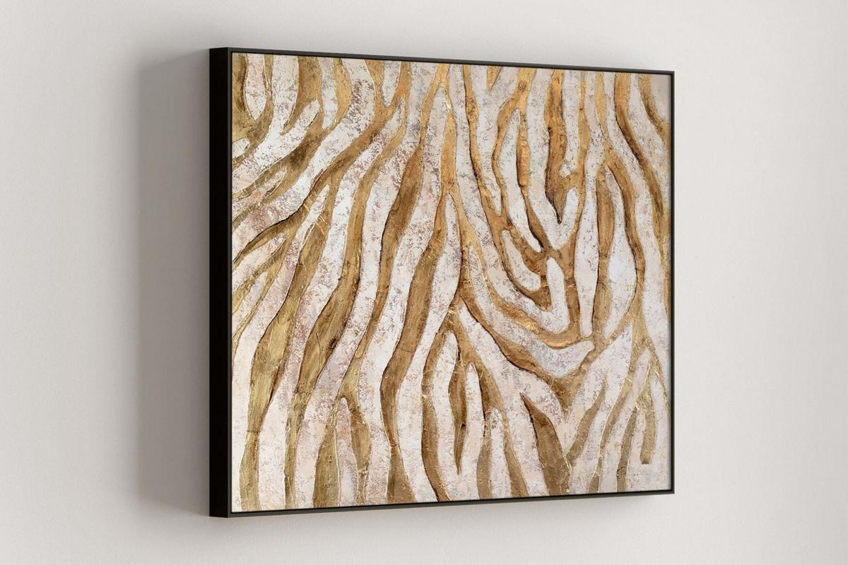 ÖLGEMÄLDE 100/75 cm - Goldfarben, Holz/Textil (100/75cm) - KUNSTLOFT